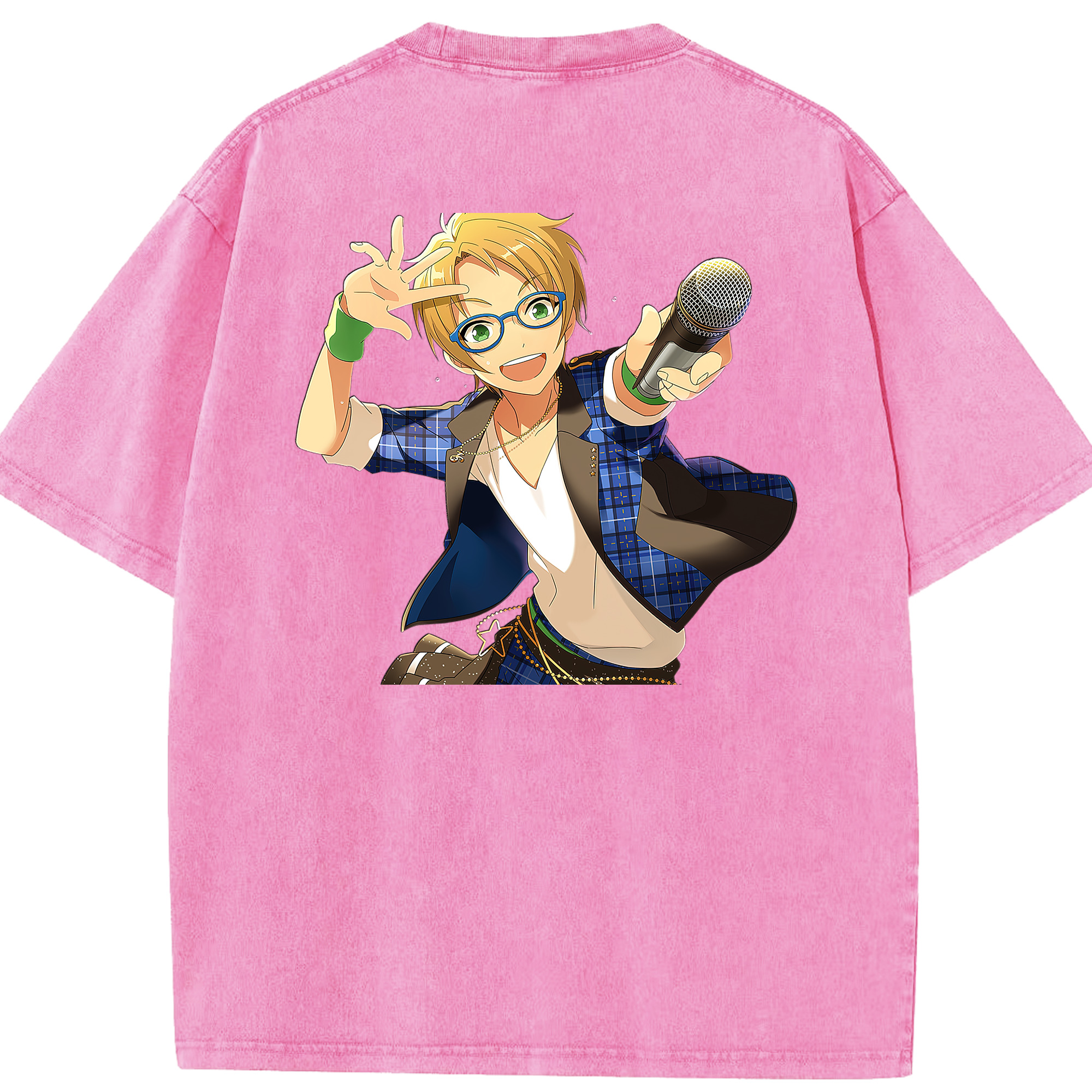 （画像用） あんさんぶるスターズ! Ensemble Stars 綿100% ヴィンテージ風 半袖Tシャツ（背面プリント）